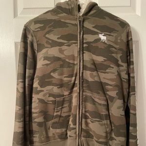 Abercrombie Kids Youth Camouflage Sherpa Lined Hoodie Jacket - Size Boys 15/16